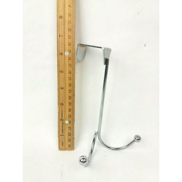 Essentials Over the Door Double Hooks New Chrome Plated Hang Clothes 6" - Picture 5 of 5
